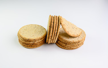Stack of Home baked traditional Scottish oak cakes