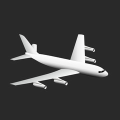 white airplane. jet aircraft vector illustration