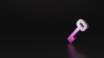 science glitter symbol of key icon 3D rendering