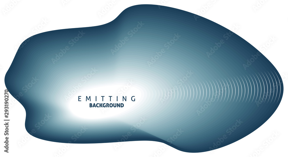 Poster emitting blumine round shape on white background. vector graphics