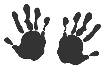 Vector hand prints flat icon. Vector pictogram style is a flat symbol hand prints icon on a white background.
