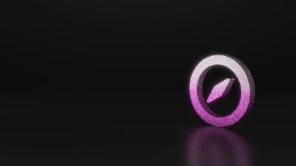 science glitter symbol of location icon 3D rendering