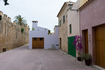 view of the houses of Alcudia from the city wall