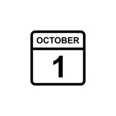 calendar - October 1 icon illustration isolated vector sign symbol