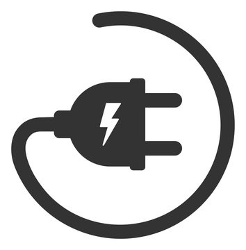 Vector electric adapter flat icon. Vector pictograph style is a flat symbol electric adapter icon on a white background.