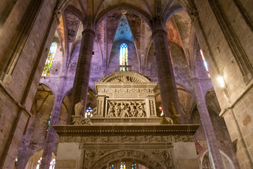 Palma de Mallorca. The interior of the Catedral de Mallorca.
