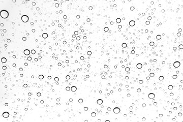 Rain drops on window glasses surface Natural Pattern of raindrops. Natural pattern of raindrops on white background for your design.