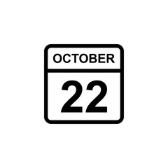calendar - October 22 icon illustration isolated vector sign symbol