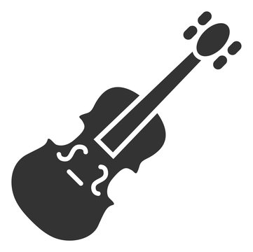 Vector violin flat icon. Vector pictograph style is a flat symbol violin icon on a white background.