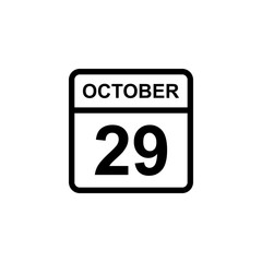 calendar - October 29 icon illustration isolated vector sign symbol
