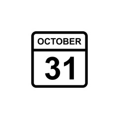 calendar - October 31 icon illustration isolated vector sign symbol