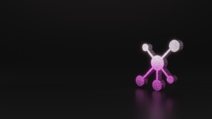 science glitter symbol of network icon 3D rendering
