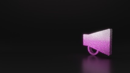 science glitter symbol of notification icon 3D rendering