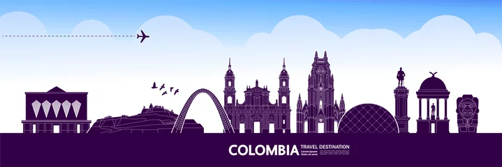 Foto op Canvas Colombia travel destination grand vector illustration. © Creative_Bringer