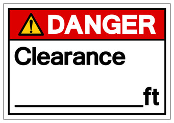 Danger Clearance Symbol Sign ,Vector Illustration, Isolate On White Background Label. EPS10