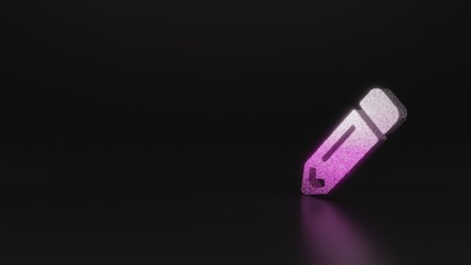 science glitter symbol of pencil alt icon 3D rendering