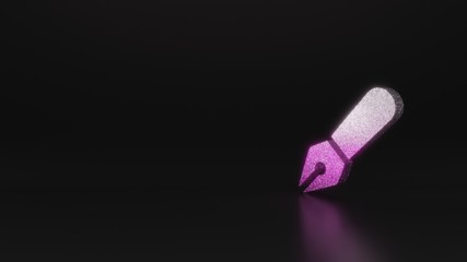 science glitter symbol of pen fancy icon 3D rendering