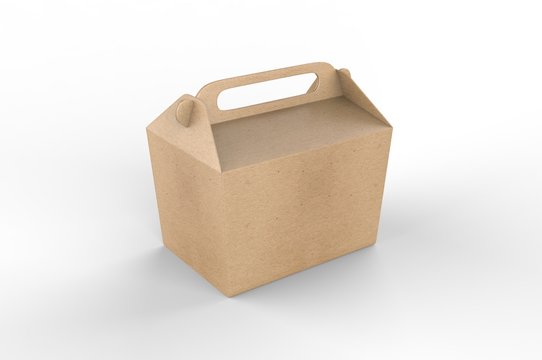 Realistic take away food box mock up set isolated on white background 3d render illustration.