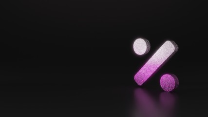 science glitter symbol of percentage icon 3D rendering
