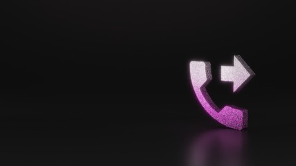 science glitter symbol of phone  icon 3D rendering