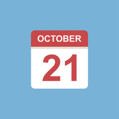 calendar - October 21 icon illustration isolated vector sign symbol