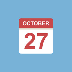 calendar - October 27 icon illustration isolated vector sign symbol