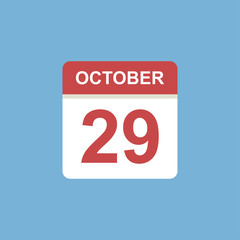 calendar - October 29 icon illustration isolated vector sign symbol