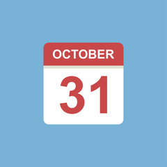 calendar - October 31 icon illustration isolated vector sign symbol