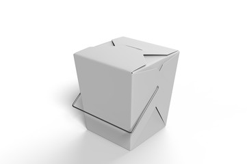 Blank Leak proof White Noodle Box For Branding. 3d render illustration.