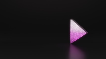 science glitter symbol of play button icon 3D rendering