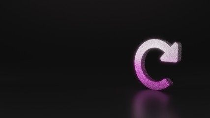 science glitter symbol of redo  icon 3D rendering