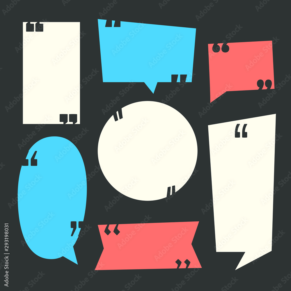 Poster quote bubbles vector clip-art. empty frames for messages