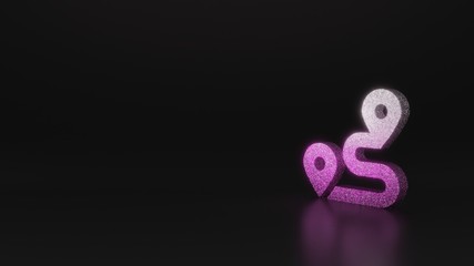 science glitter symbol of route icon 3D rendering