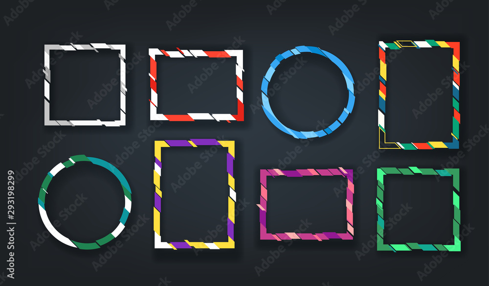 Poster different colorful modern frames vector clipart. templates for a text