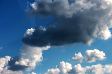 gloomy stormy sky with dark clouds