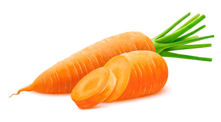 Carrot isolated on white background with clipping path - obrazy, fototapety, plakaty