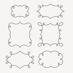 Classic vintage linear vector frames collection