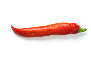 chili pepper isolated on a white background Clipping Path. Healthy food. Fresh vegetables.