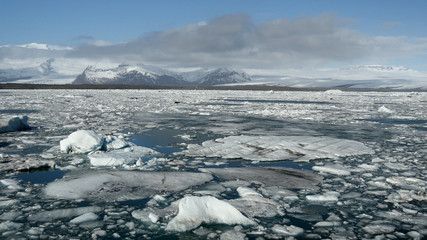 The Jökulsárlón Glacier lagoon in southeast Iceland