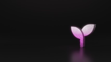 science glitter symbol of seedling icon 3D rendering