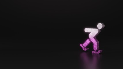 science glitter symbol of skating icon 3D rendering