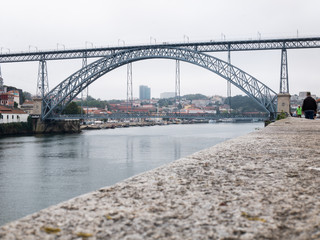 Fototapeta na wymiar eiffel bridge across the douro river in porto