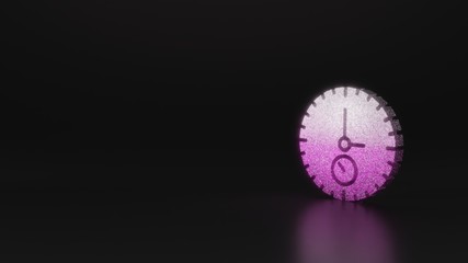 science glitter symbol of stopwatch icon 3D rendering