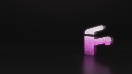 science glitter symbol of tap  icon 3D rendering