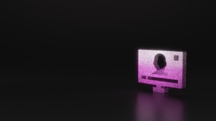 science glitter symbol of television 1 icon 3D rendering