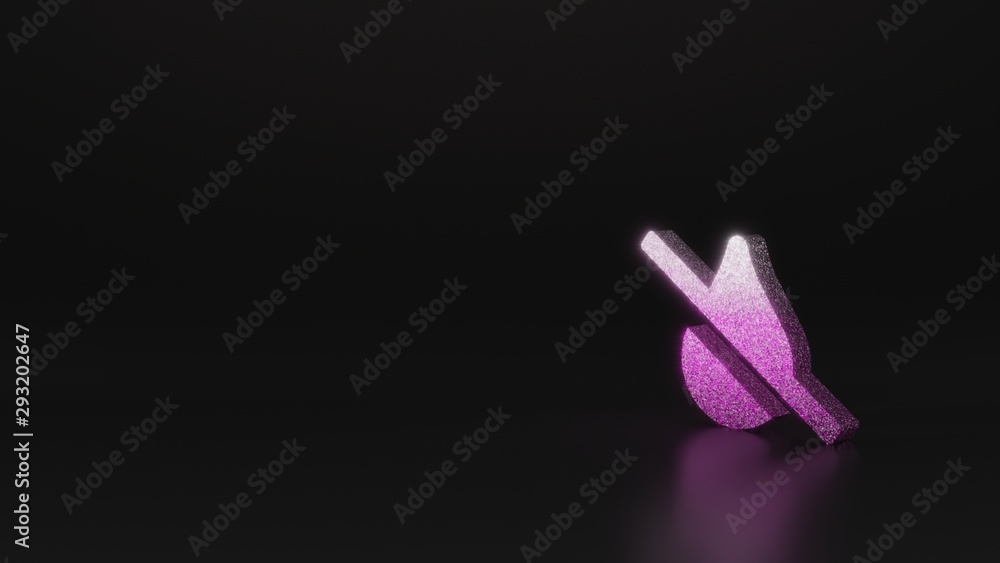 Poster science glitter symbol of tint slash icon 3d rendering