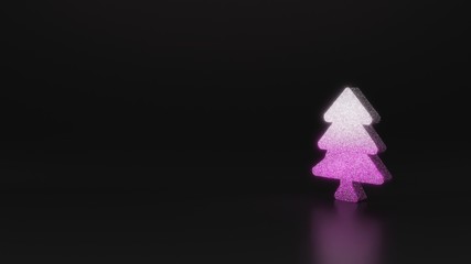 science glitter symbol of tree icon 3D rendering