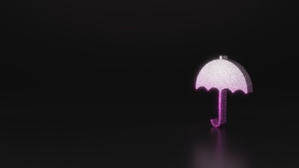 science glitter symbol of umbrella09 icon 3D rendering
