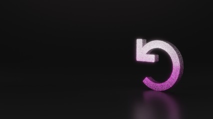 science glitter symbol of undo icon 3D rendering