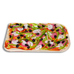 Pizza ingridient food on white background isolation